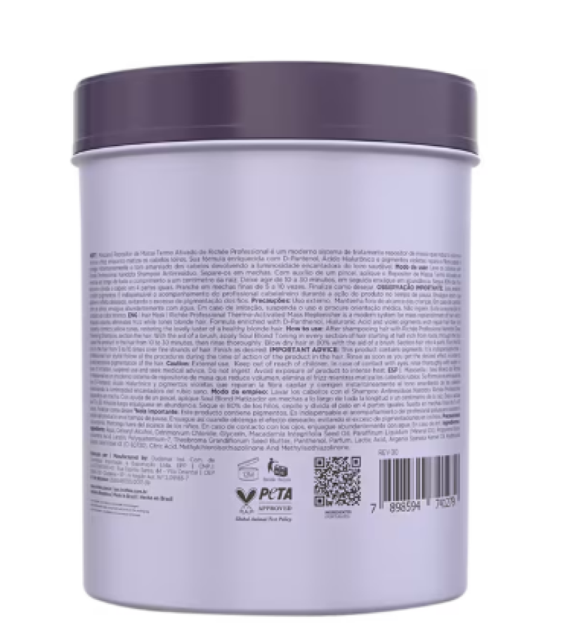 Richée Professional Soul Blond - Repositor de Massa Termo Ativado 1000g