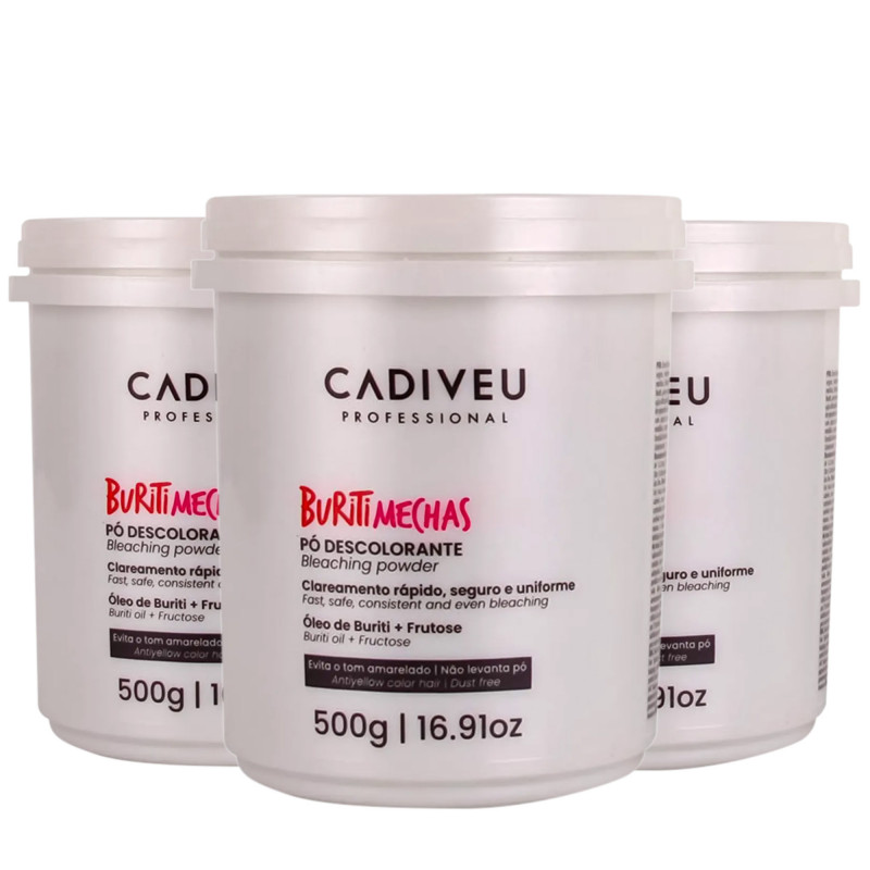 Cadiveu Buriti Mechas Kit Descoloração Salão Profissional (3x500g) 