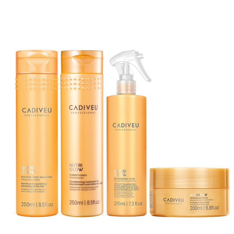 Cadiveu Professional Nutri Glow Kit Shampoo Condicionador Fluído e Máscara