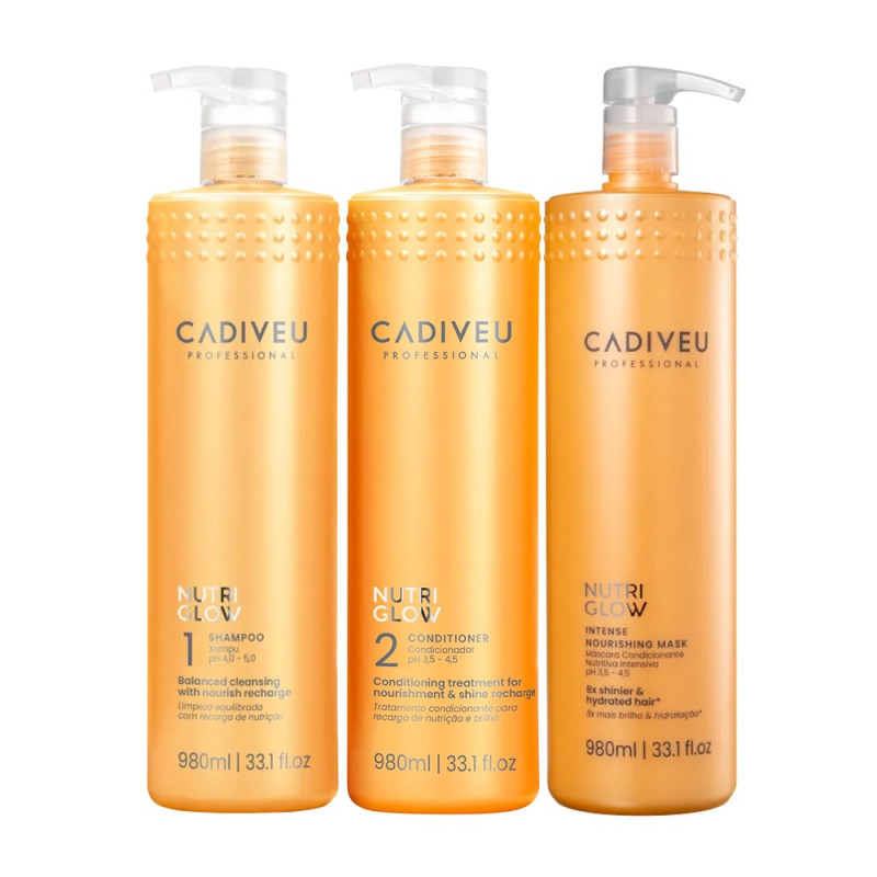 Cadiveu Professional Nutri Glow Kit Shampoo Condicionador e Máscara Profissional