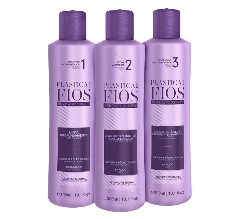 Cadiveu Plástica dos Fios Selagem Térmica Kit Escova Progressiva (3x300ml)