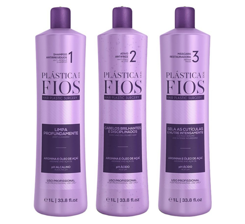 Cadiveu Plástica dos Fios Selagem Térmica Kit Escova Progressiva Profissional (3x1L)