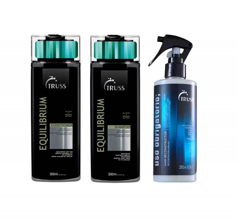 Truss Kit Equilibrium Shampoo e Condicionador 300ml + Uso Reconstrutor 260ml