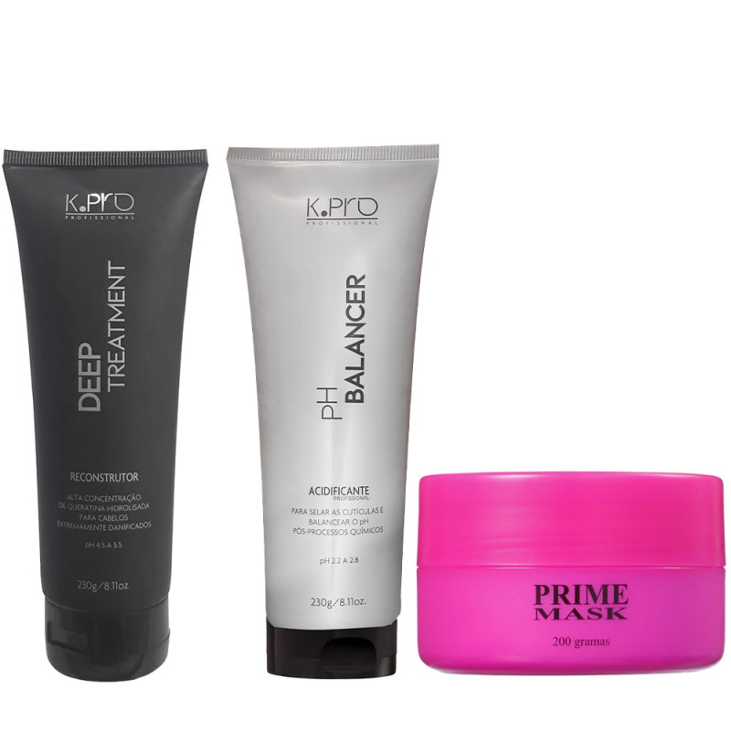 K.Pro Kit Deep Reconstrutor + pH Balancer Acidificante + Prime Mask 