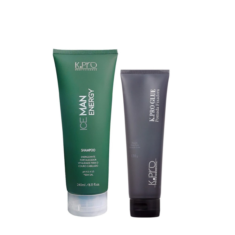 K.Pro Kit Ice Man Energy Shampoo + Glue Pomada Fixadora