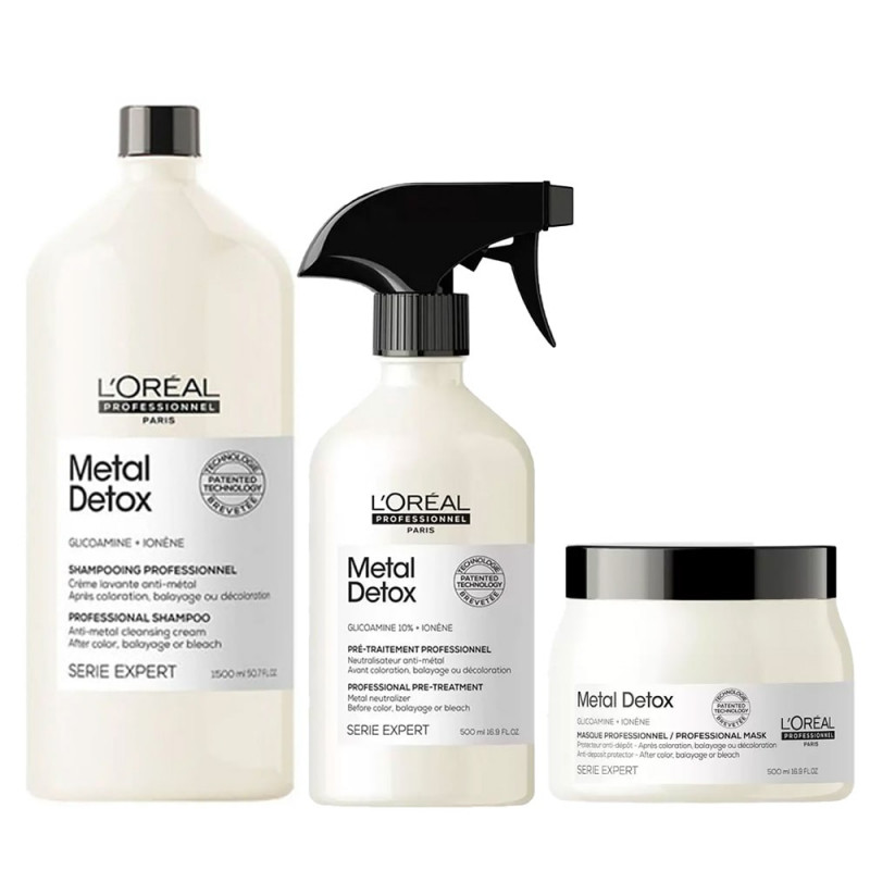 L'Oréal Metal Detox Kit Shampoo Máscara e Spray Profissional