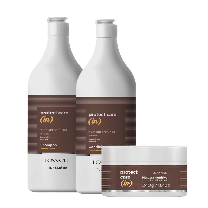 Lowell Protect Care In Kit Shampoo Condicionador Profissional e Máscara