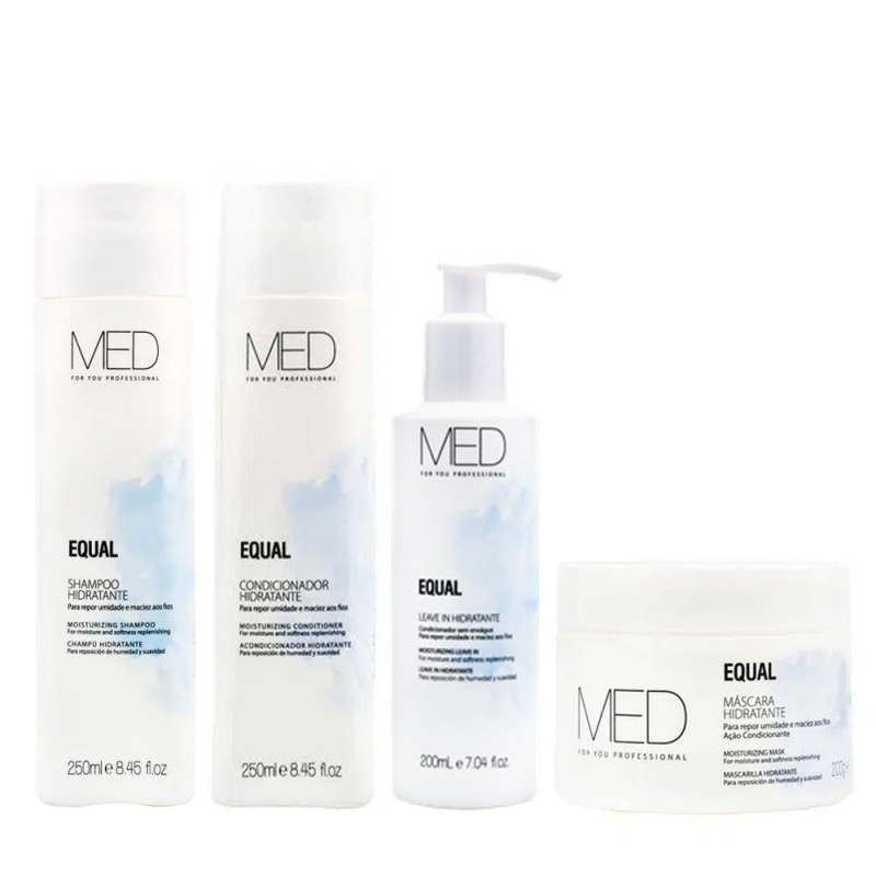 Med For You Equal Kit Shampoo Condicionador Máscara e Leave-in