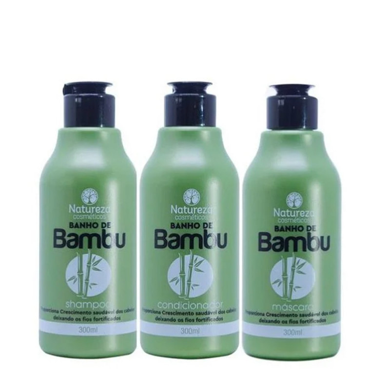 Natureza Cosméticos Banho de Bambu Kit Shampoo Condicionador e Máscara 
