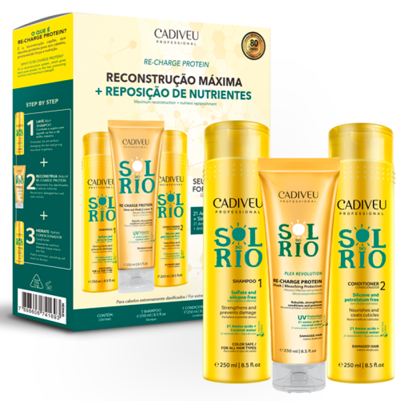 Cadiveu Sol do Rio Kit Re-Charge Protein (3x250ml)