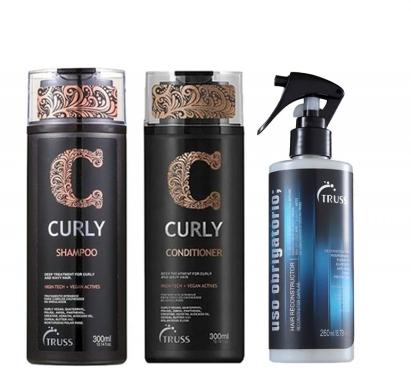 Truss Kit Curly Shampoo e Condicionador 300ml + Uso Reconstrutor 260ml