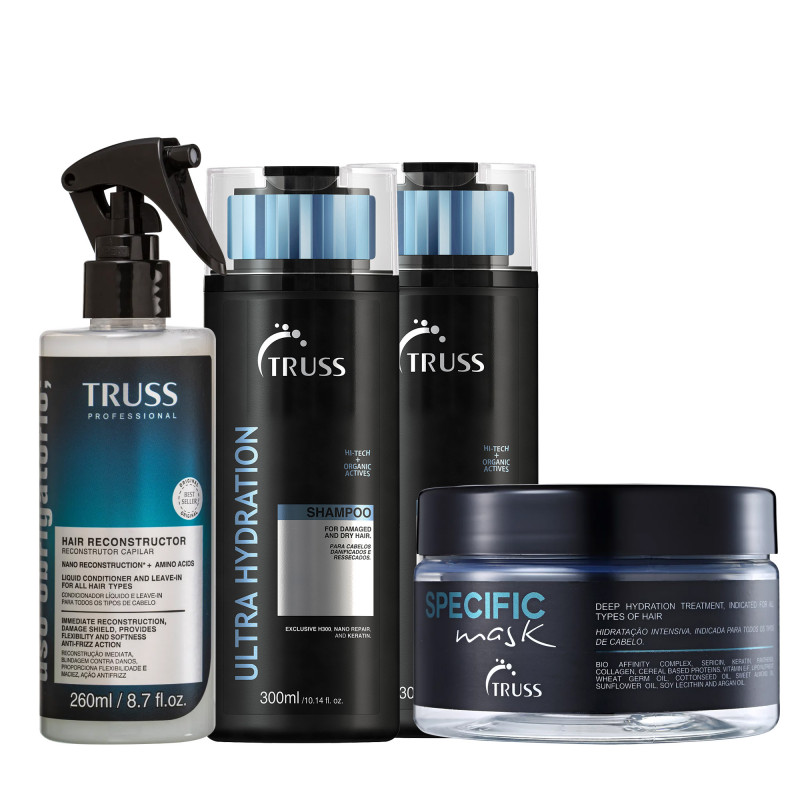 Truss Kit Ultra Hydration Shampoo e Condicionador 300ml + Uso Obrigatório 260ml + Specific Mask 180g