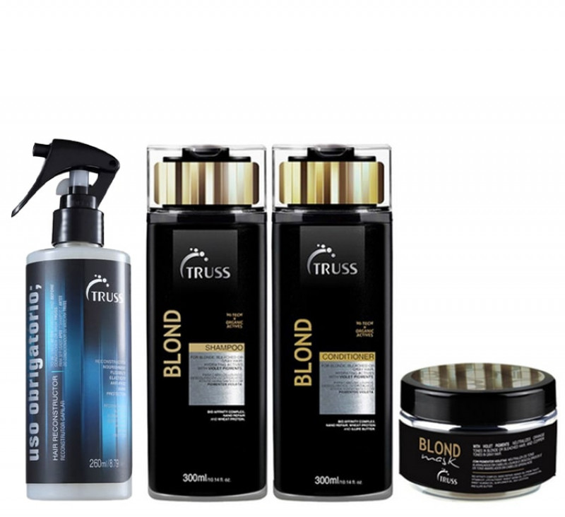 Truss Kit Blond Shampoo e Condicionador 300ml + Máscara 180g + Uso Reconstrutor 260ml
