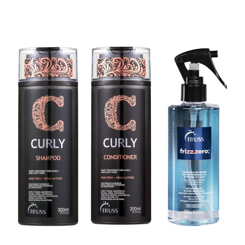 Truss Kit Curly Shampoo e Condicionador 300ml + Frizz Zero 260ml