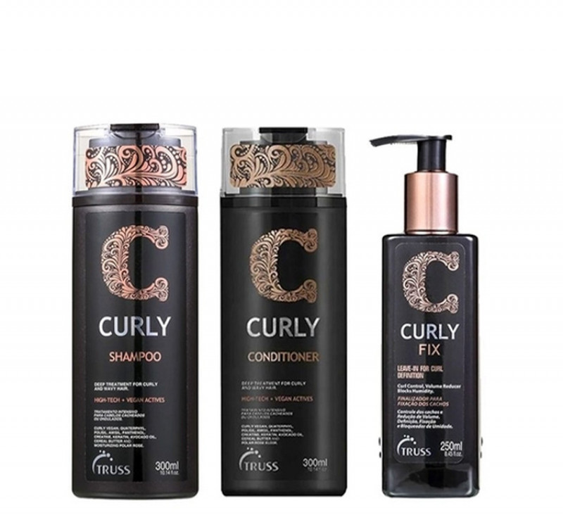 Truss Kit Curly Ativador de Cachos (Shampoo+Condicionador 300ml + Curly Fix)