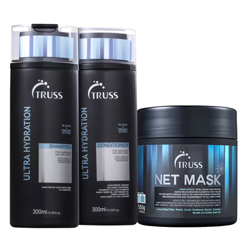 Truss Kit Ultra Hydration Shampoo e Condicionador 300ml + Net Mask 550g