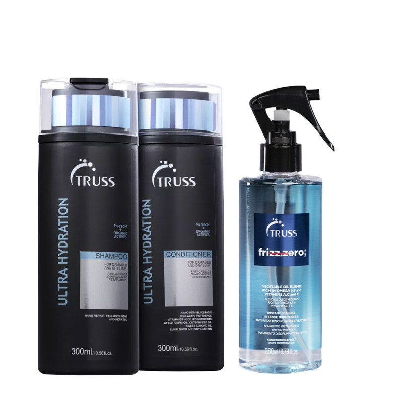 Truss Kit Ultra Hydration Shampoo e Condicionador 300ml + Frizz Zero 260ml 