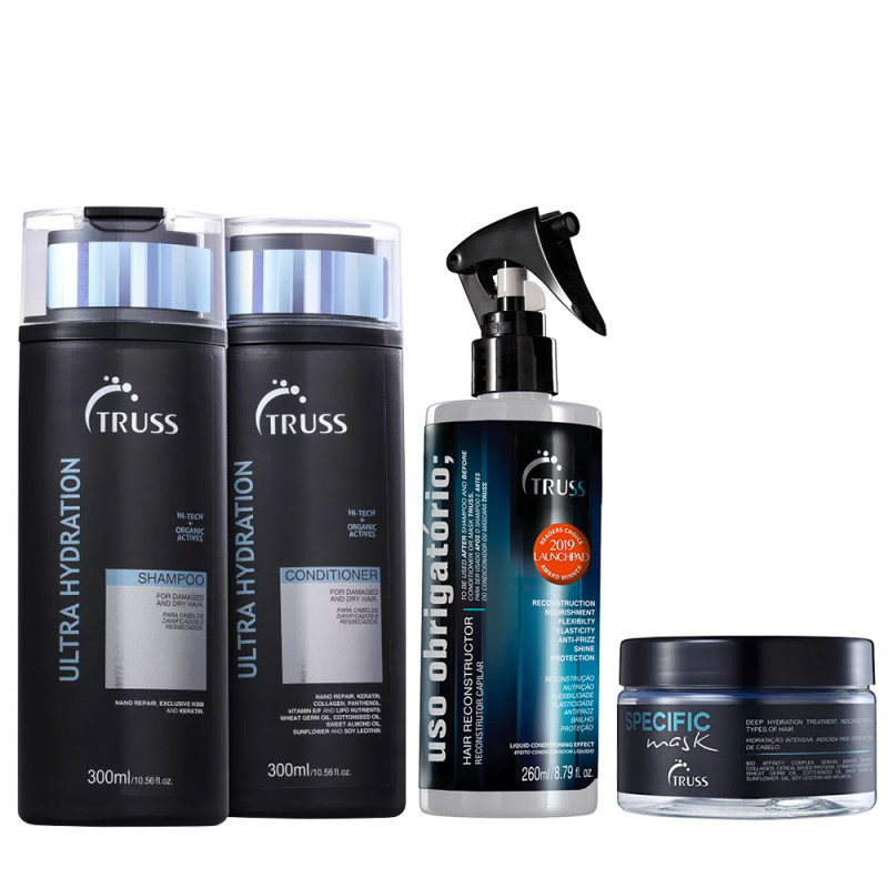 Truss Kit Ultra Hydration Shampoo e Condicionador 300ml + Uso Obrigatório 260ml + Specific Mask 180g