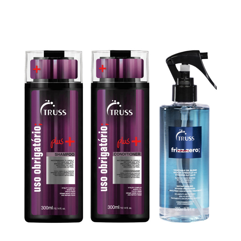 Truss Kit Obrigatório Plus Shampoo e Condicionador 300ml + Frizz Zero 260ml