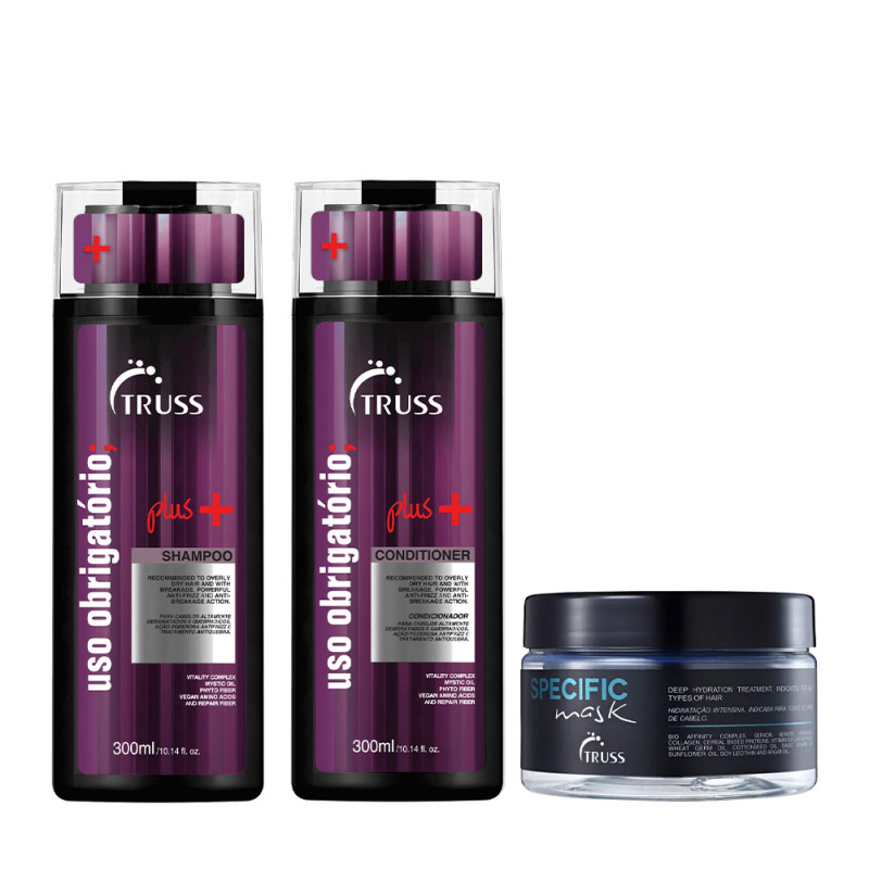 Truss Kit Uso Obrigatório Plus Shampoo e Condicionador 300ml + Specific Mask 180g