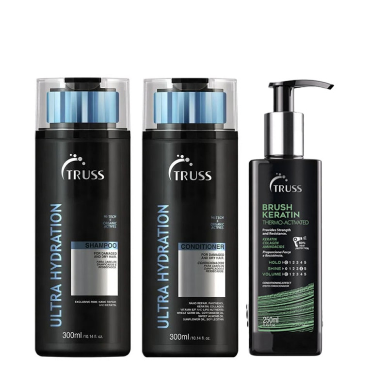 Truss Kit Ultra Hydration Shampoo e Condicionador 300ml + Leave-in Brush 250ml