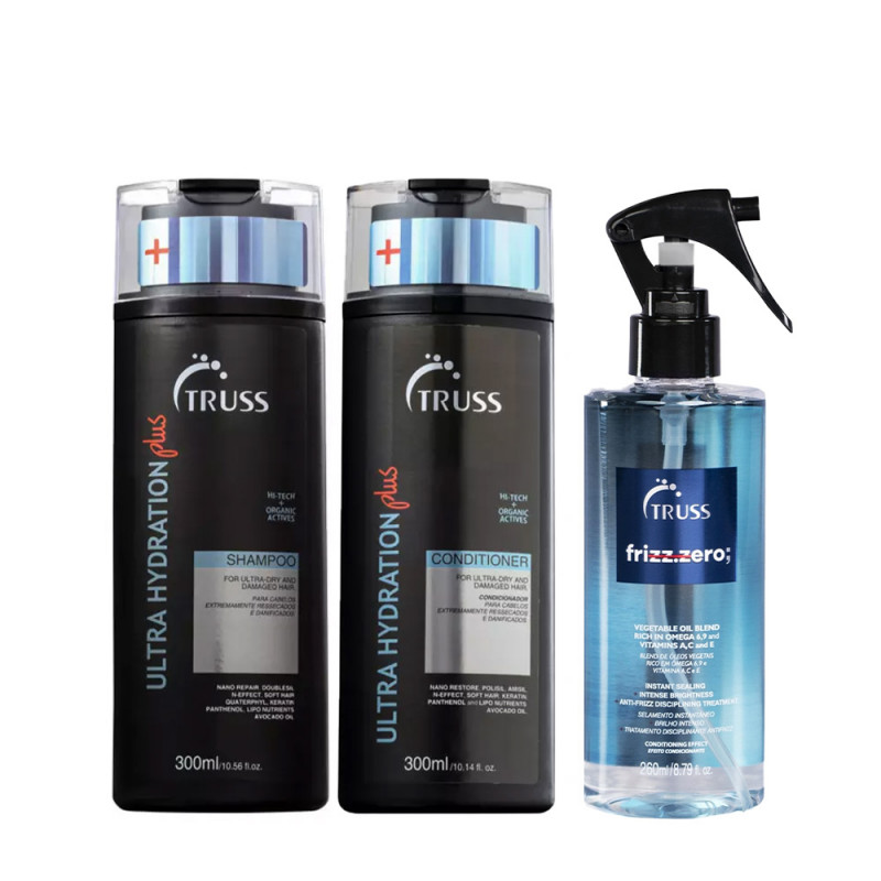 Truss Kit Ultra Hydration Plus Shampoo e Condicionador 300ml + Frizz Zero 260ml