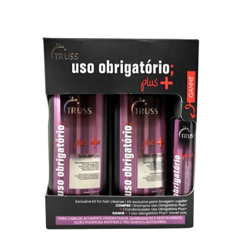 Truss Uso Obrigatório Plus Kit Shampoo e Condicionador (Grátis Mini Uso Obrigatório Plus 30ml)