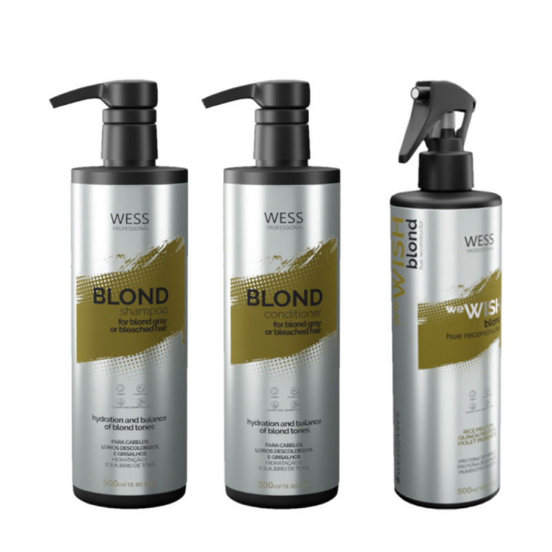 Wess Blond Kit Shampoo Condicionador e We Wish Blond Profissional 