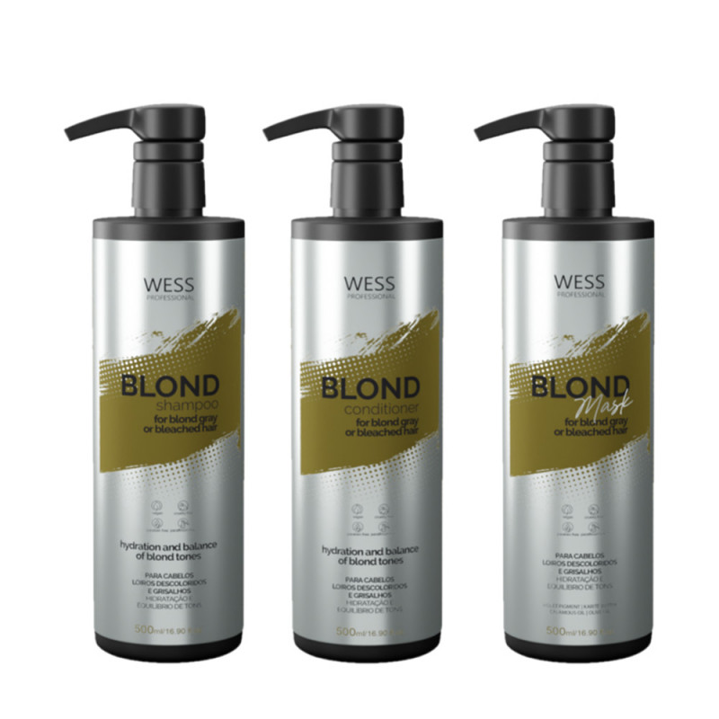 Wess Blond Kit Shampoo Condicionador e Máscara Profissional