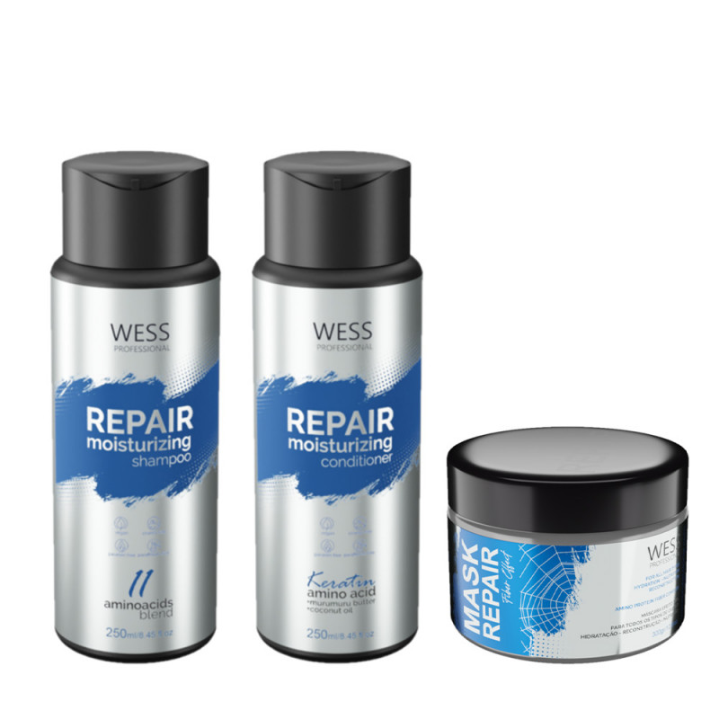 Wess Repair Kit Shampoo Condicionador e Máscara