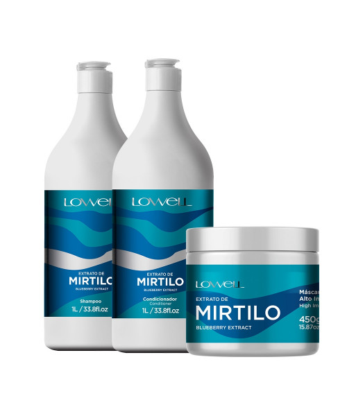 Lowell Extrato de Mirtilo Kit Tratamento Completo Profissional (3 produtos)