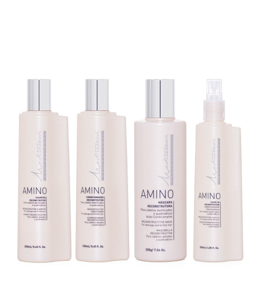 Mediterrani Amino Kit Shampoo Condicionador Máscara e Leave-in