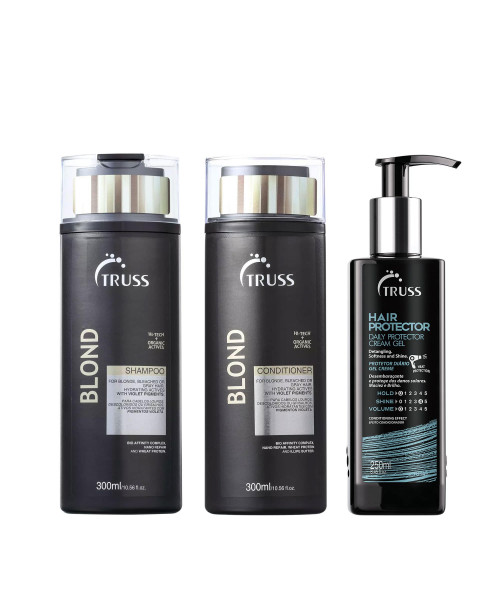 Truss Kit Blond Shampoo e Condicionador 300ml + Hair Protector 250ml