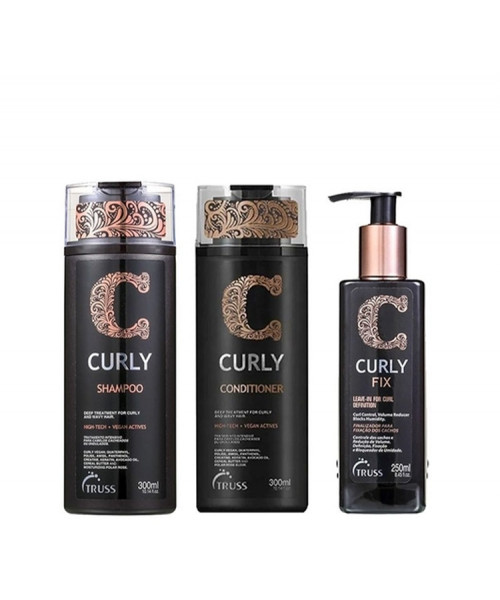 Truss Kit Curly Ativador de Cachos (Shampoo+Condicionador 300ml + Curly Fix)