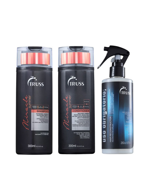Truss Kit Miracle Summer Shampoo e Condicionador 300ml + Uso Reconstrutor 260ml